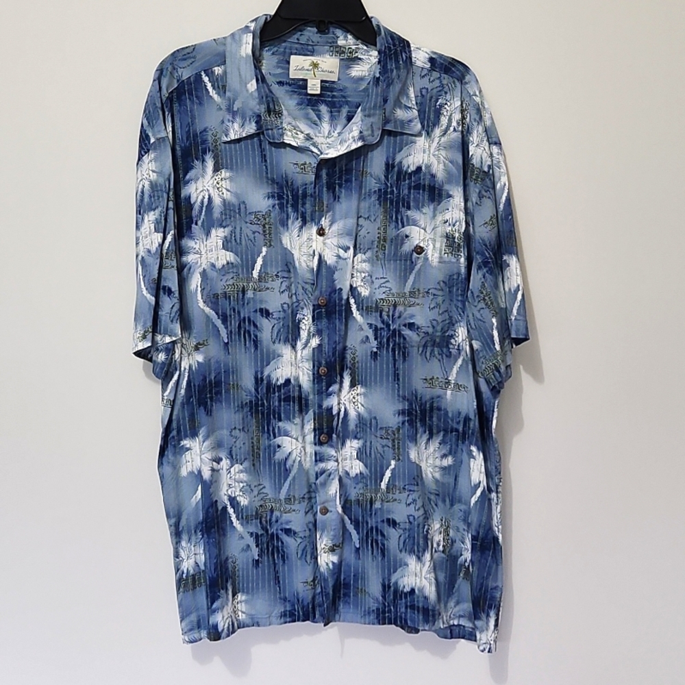 Island Shores Mens Short Sleeve Button Up XXL Hawaiian Palm Trees Vacation Shirt